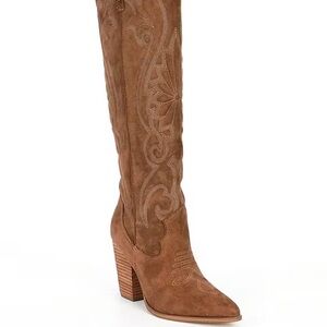 Steve Madden Suede Knee High Cowgirl Boots